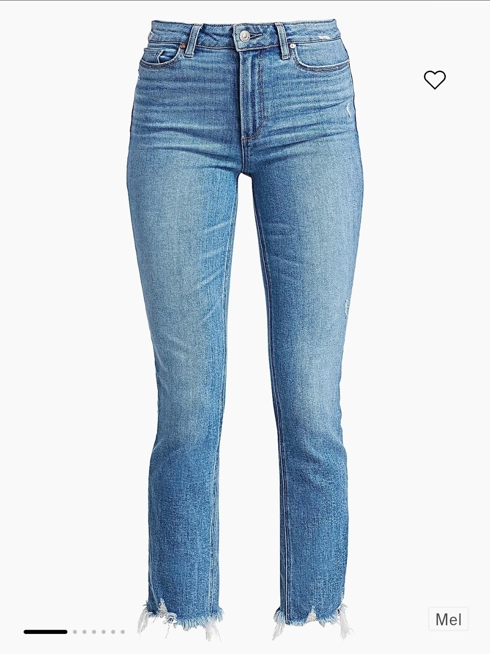 PAIGE Mid-Rise Straight Leg Jeans in Faded Blue